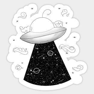 Cosmic Space ship Sticker